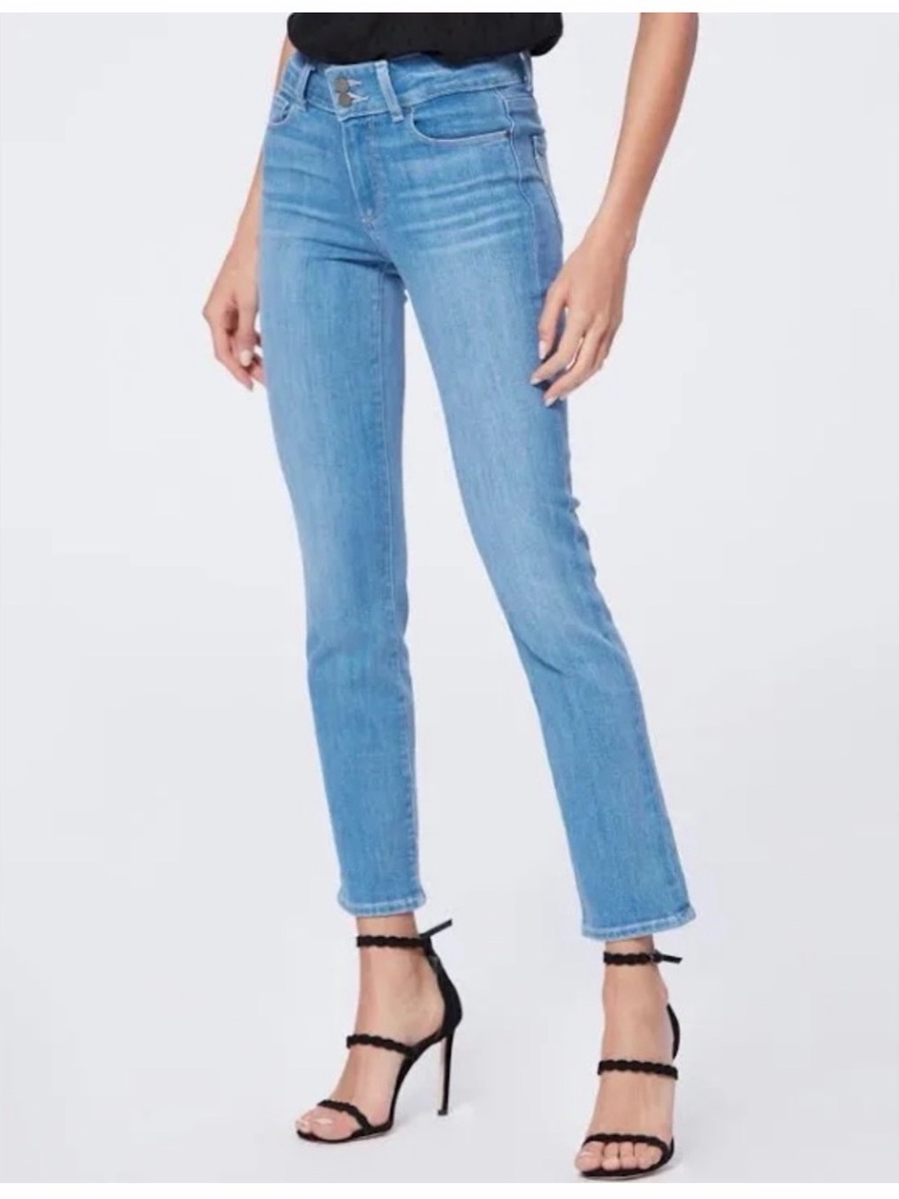 PAIGE Hidden Hills High Rise Straight Brandi Light Wash Jeans